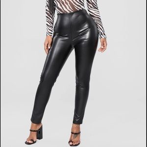 Never worn black faux leather pants